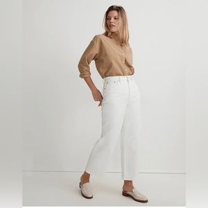 Madewell The Perfect Vintage Wide-Leg Crop Jean White NWT | Size 29